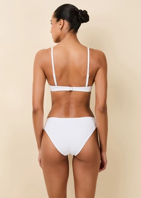 Eva Eyelet Bikini Bottom Optic White