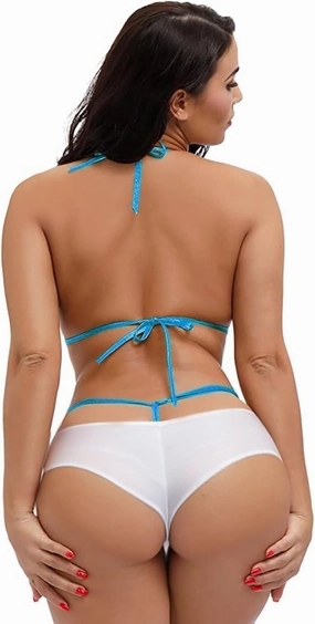 EVAbaby Women 2Pcs Halter Neck Bra Tops Thong Micro Bikini Set Sexy Swimwear Beachwear Swimsuit Extreme Lingerie Bathing Suit