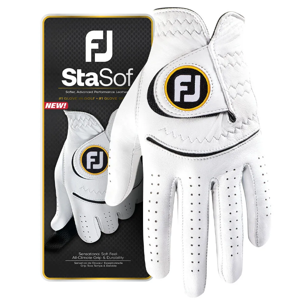 FootJoy StaSof Golf Glove - Pearl/Black, Golf travel case, Golf accessories for women, Men's golf polo shirts