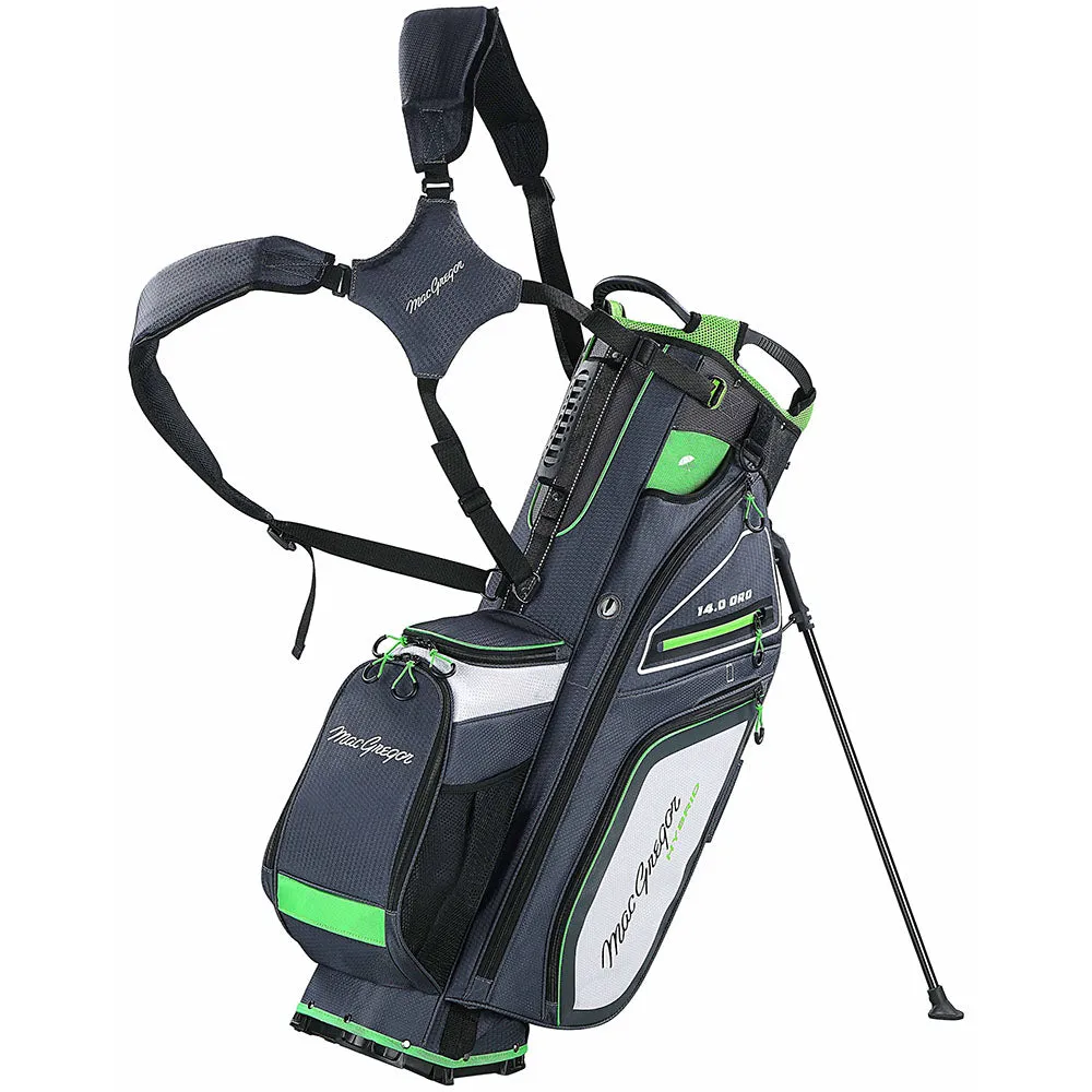 MacGregor Paramount Hybrid 14 Cart/Stand Bag - Grey/Green, Adidas golf shoes, Golf bag cooler pocket