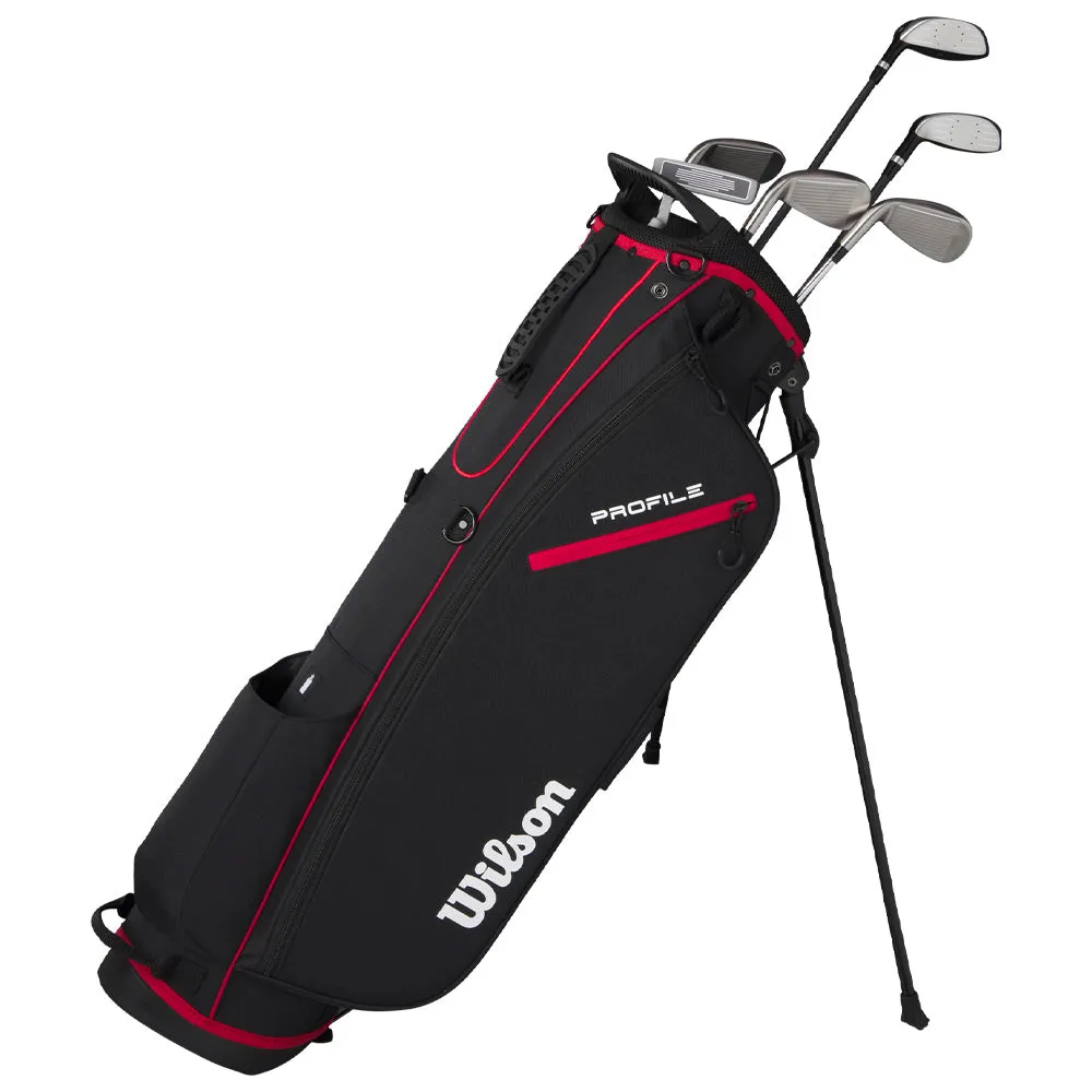 Wilson Profile 7-Piece Stand Bag Package Set - Steel, Golf swing trainer, Golf club regripping kit, Compression golf socks