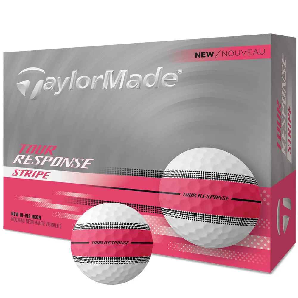 TaylorMade Tour Response Stripe Balls - 4 for 3 - Neon Pink, Titleist TSR3 driver