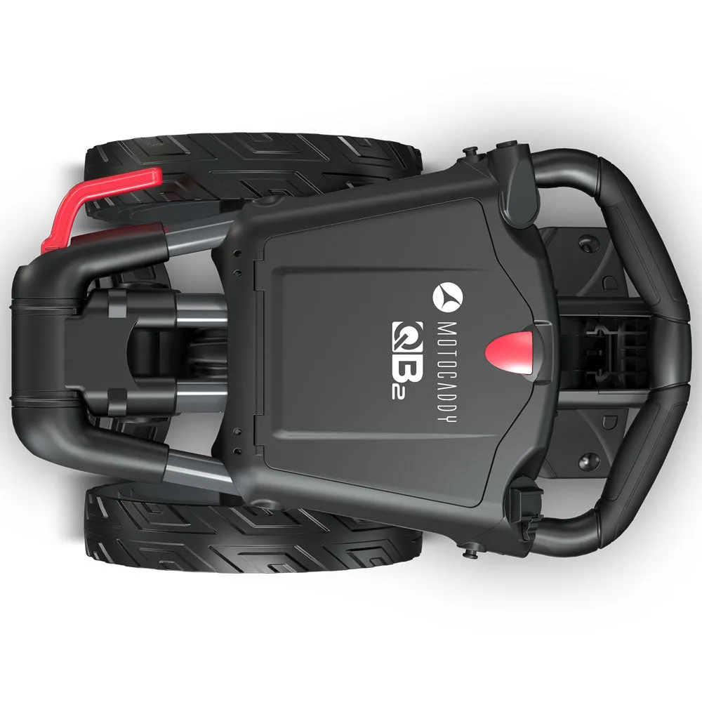 Motocaddy QB2 3-Wheel Push Trolley - Red, Golf rangefinder