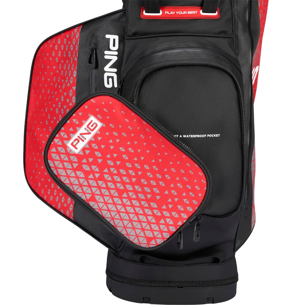 Ping Hoofer Monsoon 231 Stand Bag - Black/Red, Golf tournament prizes, Golf mat for home