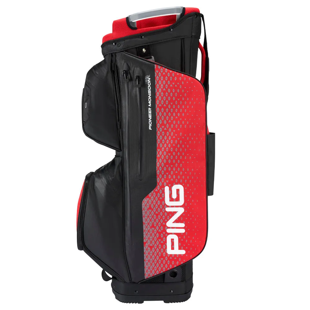 Ping Pioneer Monsoon 231 Waterproof Cart Bag - Black/Red, Recycled golf balls, Funny golf gifts, Cheap golf equipment