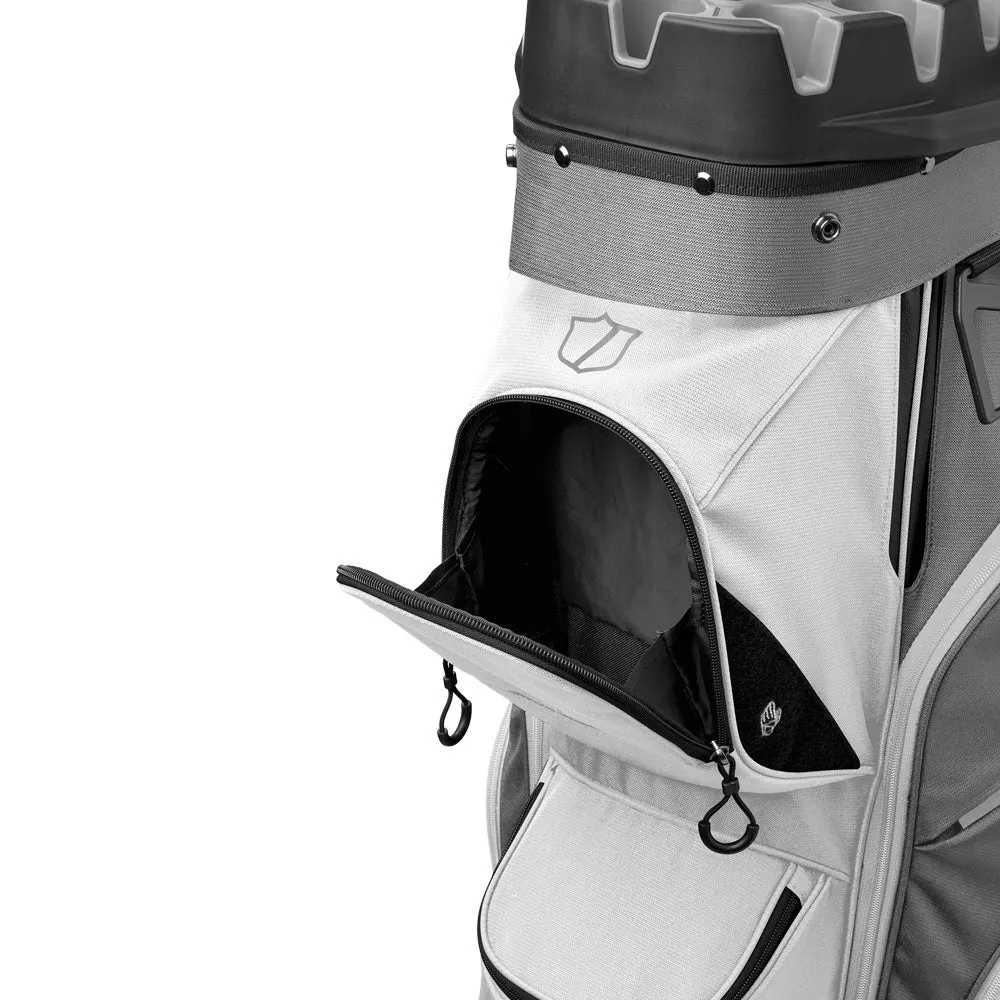 Wilson I-Lock Cart Bag - Grey/White/Black, Golf rain gloves, Spikeless golf shoes, Golf mat for home