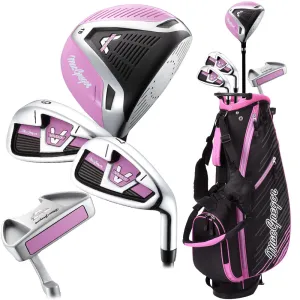 Everyones Talking MacGregor V-MAX Junior 5-Piece Stand Bag Package Set - Pink (Ages 6-8) Limited Time, SPF 50 golf shirts, Women's golf skirts, Personalized golf bag