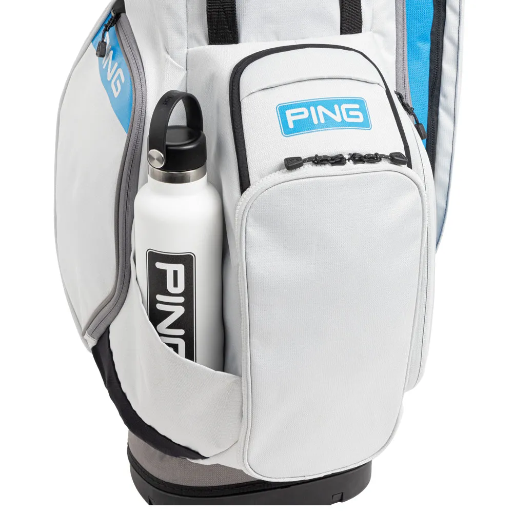Ping Hoofer 231 Stand Bag - Light Grey/Blue/Graphite, Adjustable golf driver, Golf cart cup holder, Golf fitness equipment