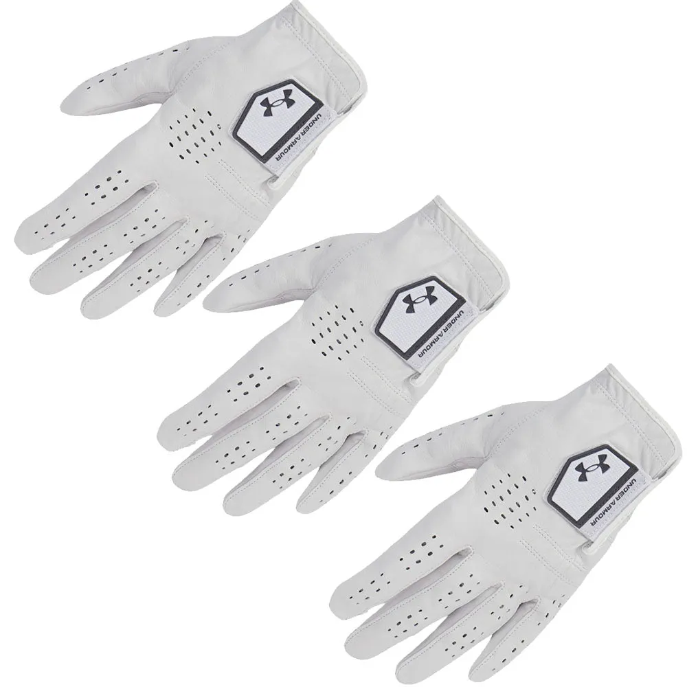 Everyones Talking Under Armour Tour Leather Golf Glove - Castlerock/White - 3-Pack Fresh Drop, Golf club sets under $500