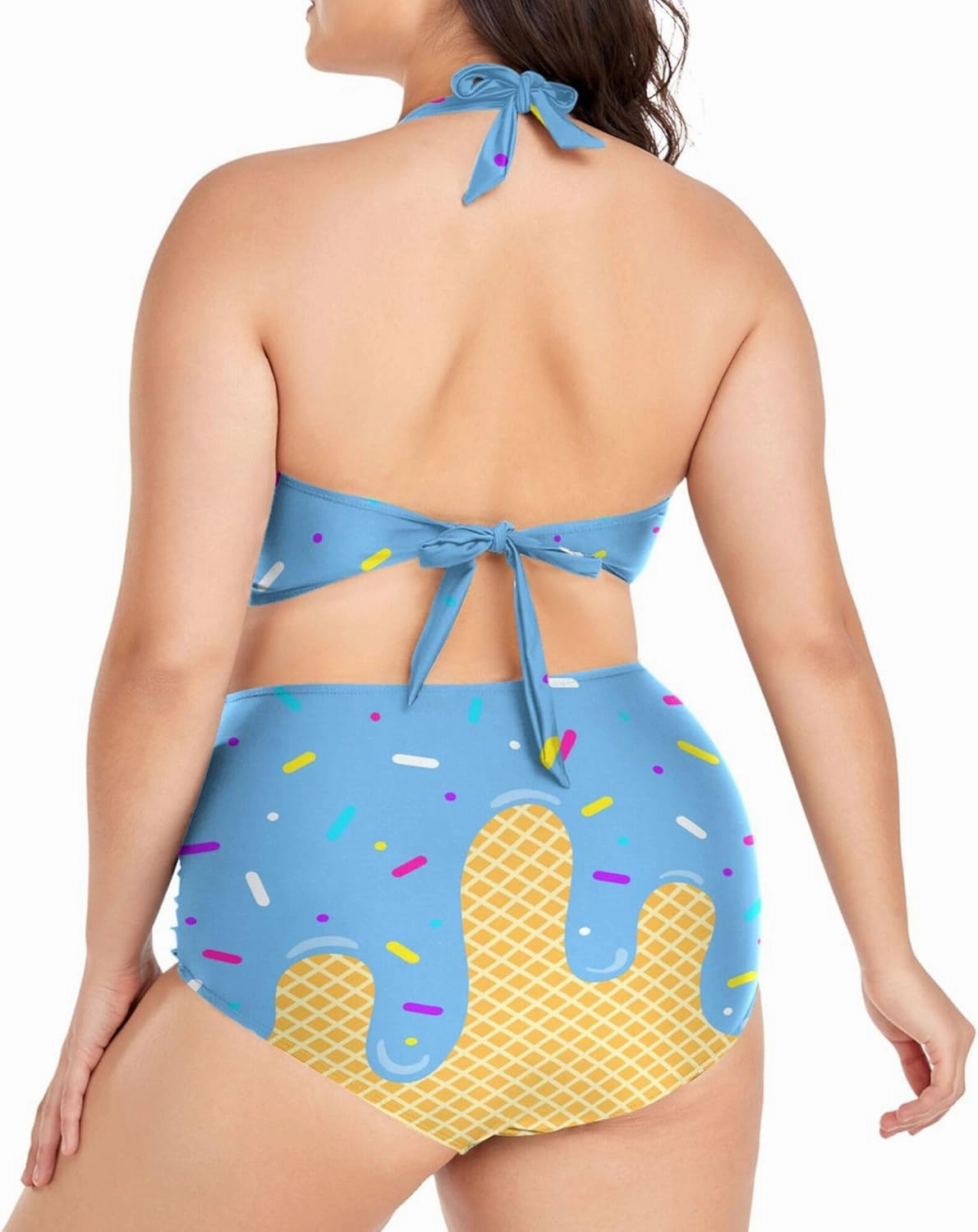 Exnundod Women Plus Size Bikini Set Duck Hunter Camouflage Two Piece Swimsuits High Waist Tummy Control Bathing Suit