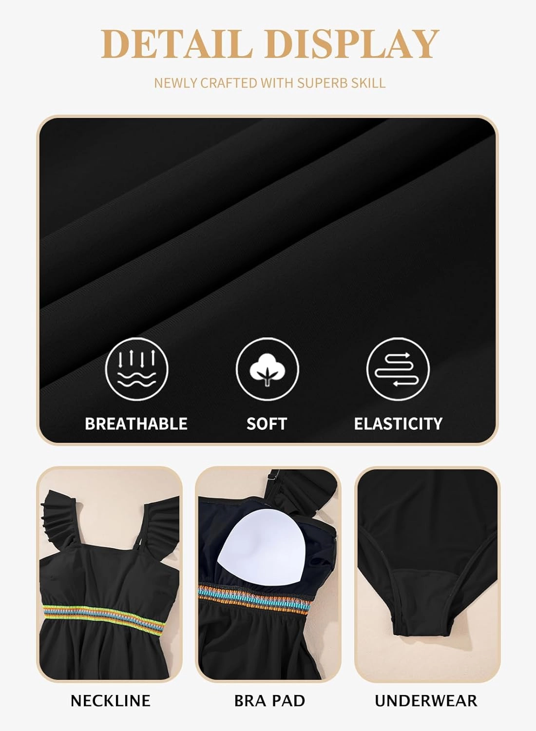 Eytino Plus Size Tankini Swimsuits for Women Colorblock Two Piece Tankini Top with Bikini Bottoms Swimwear(1X-5X)