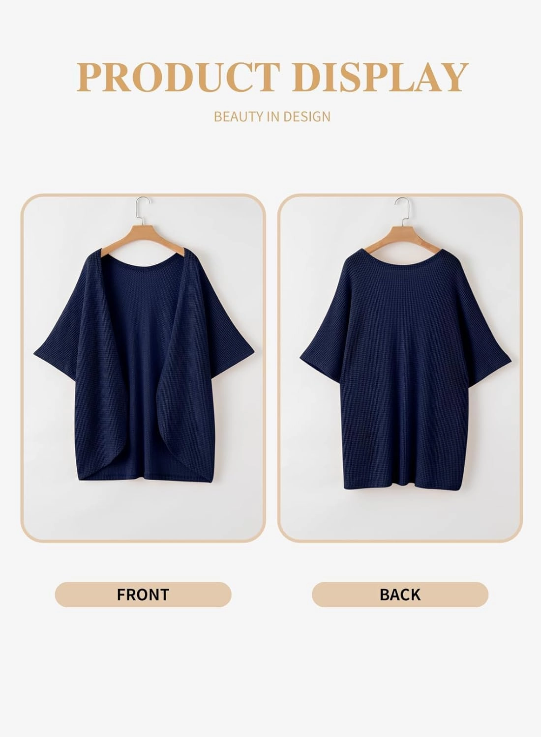 Eytino Womens Plus Size Cardigan Casual Short Sleeve Waffle Knit Kimono Open Front Tops(1X-5X)