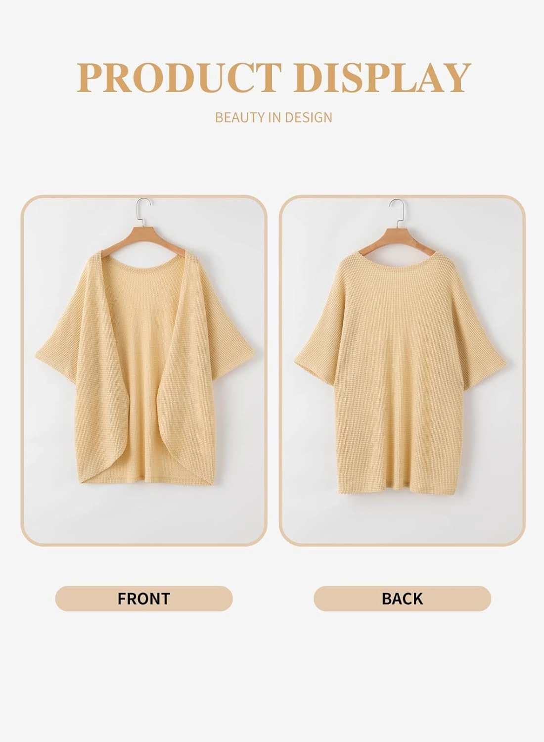 Eytino Womens Plus Size Cardigan Casual Short Sleeve Waffle Knit Kimono Open Front Tops(1X-5X)