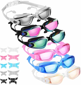 Fabbay 6 Pack Swim Goggles for Adult Anti Fog Swimming Glasses No Leaking Full Protection Pool Goggles for Women Men Youth