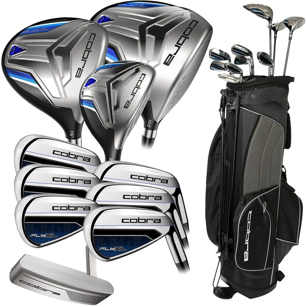 Fan Favorite Cobra Fly XL 11-Piece Stand Bag Package Set - Steel Just Unboxed, Waterproof golf shoes