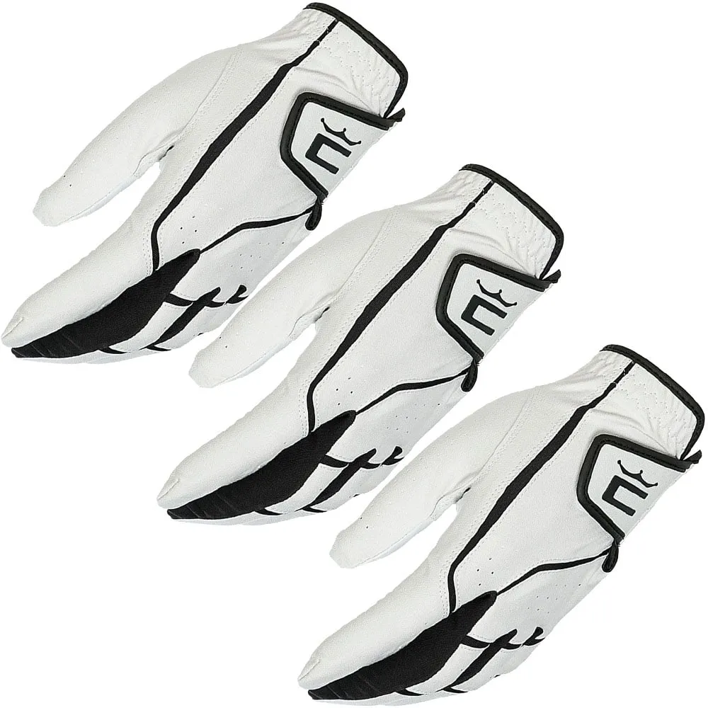 Fan Favorite Cobra Microgrip Flex Leather Golf Glove - White - 3 Pack Popular Choice, XXL golf gloves, Golf club travel bag hard case