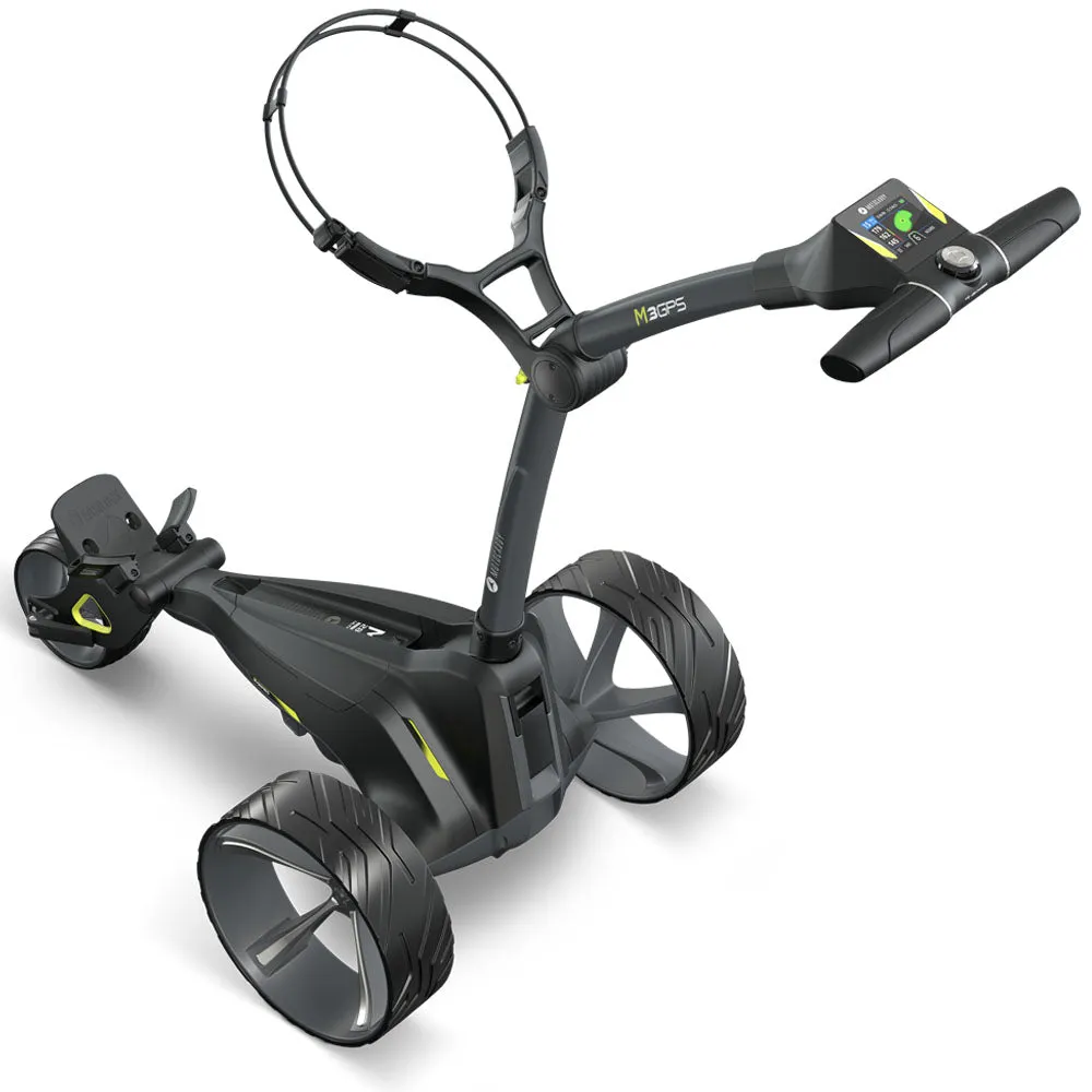Motocaddy M3 GPS Electric Golf Trolley - Graphite, Bluetooth golf speaker, Golf mat for home, Golf posture corrector