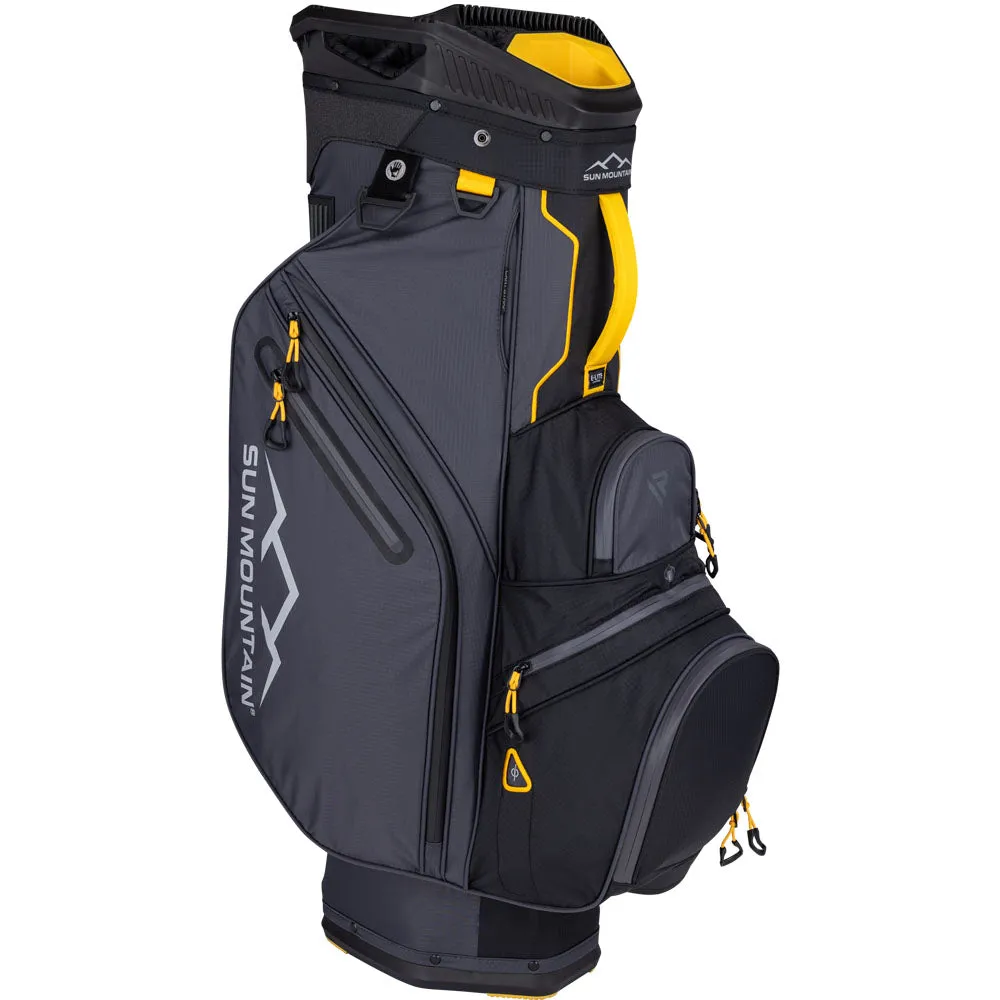 Sun Mountain E-Lite Cart Bag - Black/Steel/Gold, Golf stretching straps
