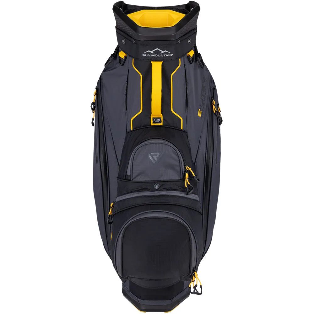 Sun Mountain E-Lite Cart Bag - Black/Steel/Gold, Golf fitness equipment, Golf ball finder glasses, Cyber Monday golf discounts