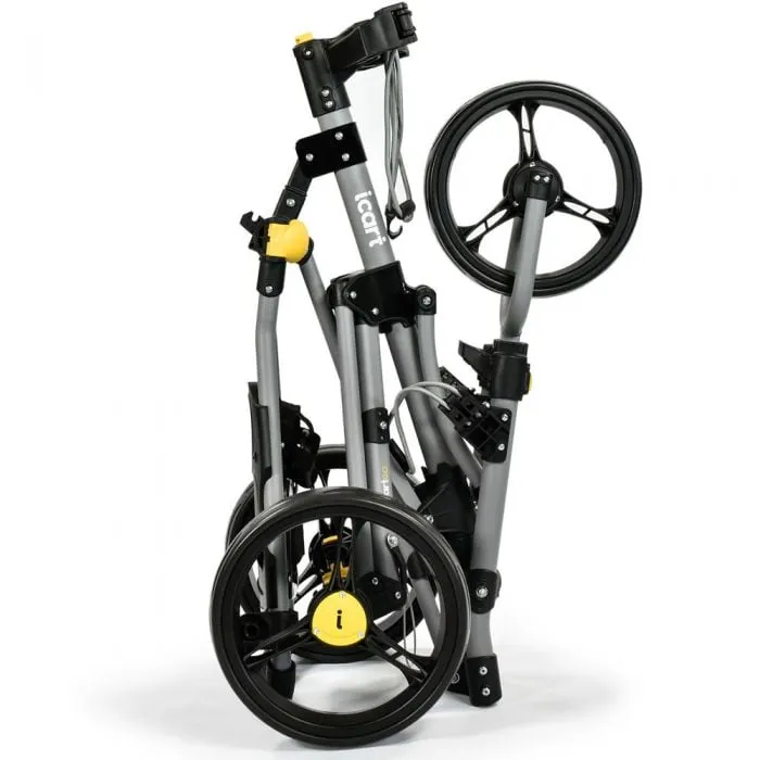 iCart Go 3-Wheel Push Trolley - Grey/Black, Waterproof golf jacket, Golf stand bag, Novelty golf head covers