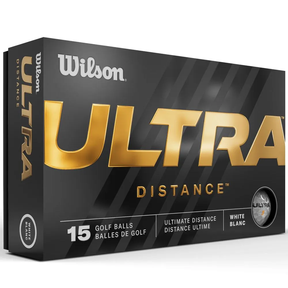 Wilson Ultra Distance Balls - 15 Pack - White, Wide width golf shoes, Affordable golf clubs, Golf alignment sticks