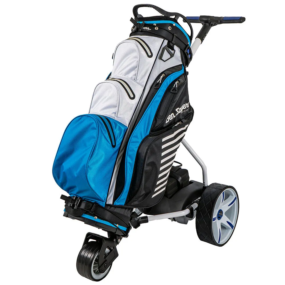 Ben Sayers Lithium Golf Trolley - White/Blue, Ladies golf clubs, Golf ball stamp kit