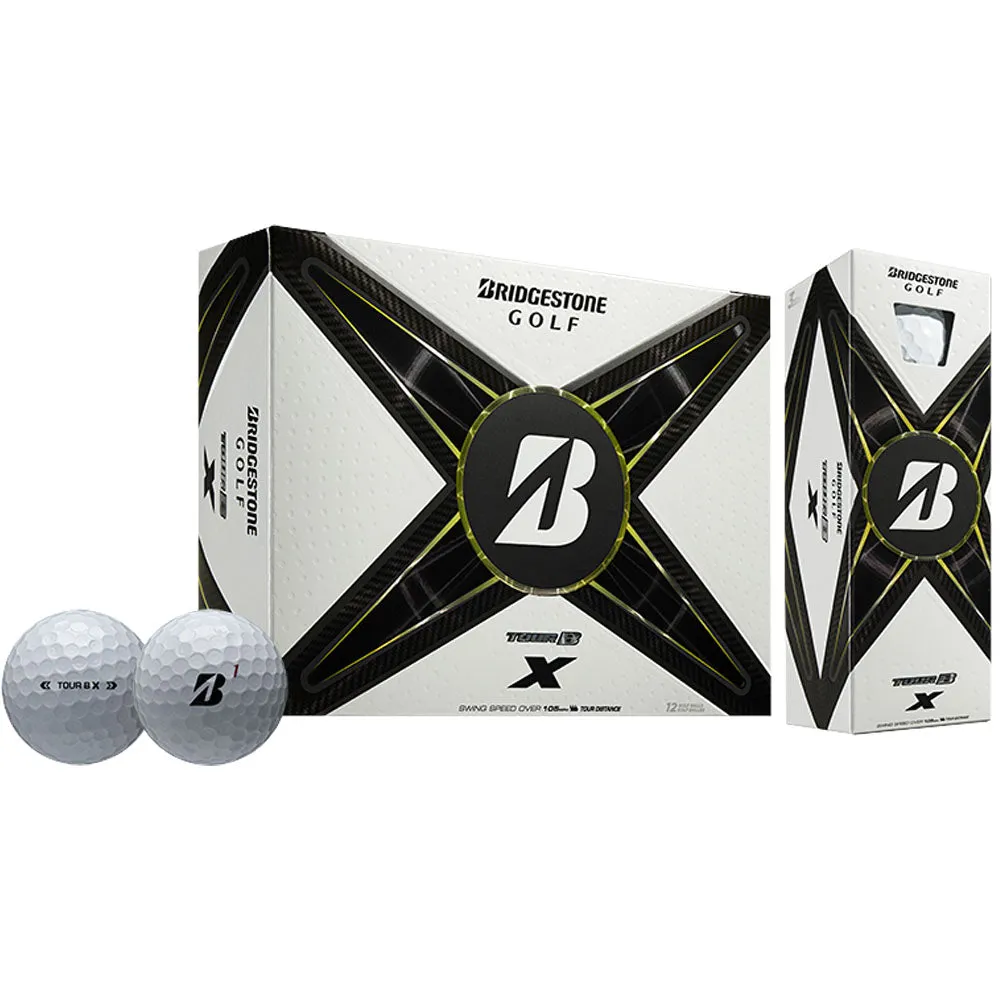 Bridgestone TOUR B X Golf Balls - White - 12 Pack, Golf swing trainer, Golf club head covers