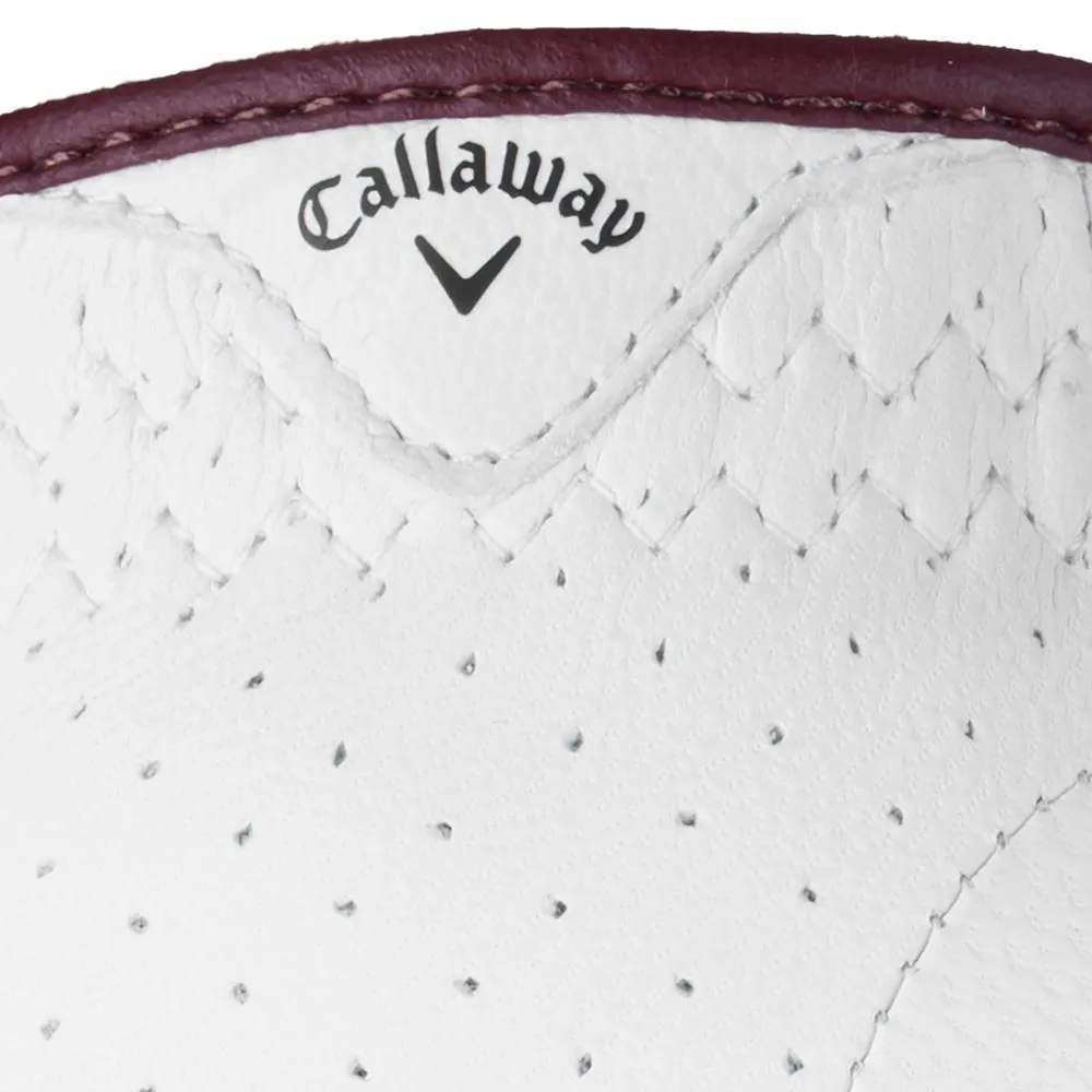 Callaway Ladies Reva Golf Glove - White/Eggplant, Golf stand bag, Rain golf gloves, FootJoy golf shoes