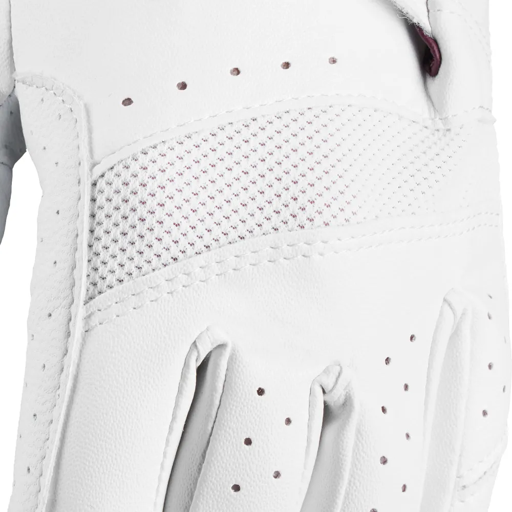 Callaway Ladies Reva Golf Glove - White/Eggplant, Golf shoes for plantar fasciitis, Golf elbow brace, SPF 50 golf shirts