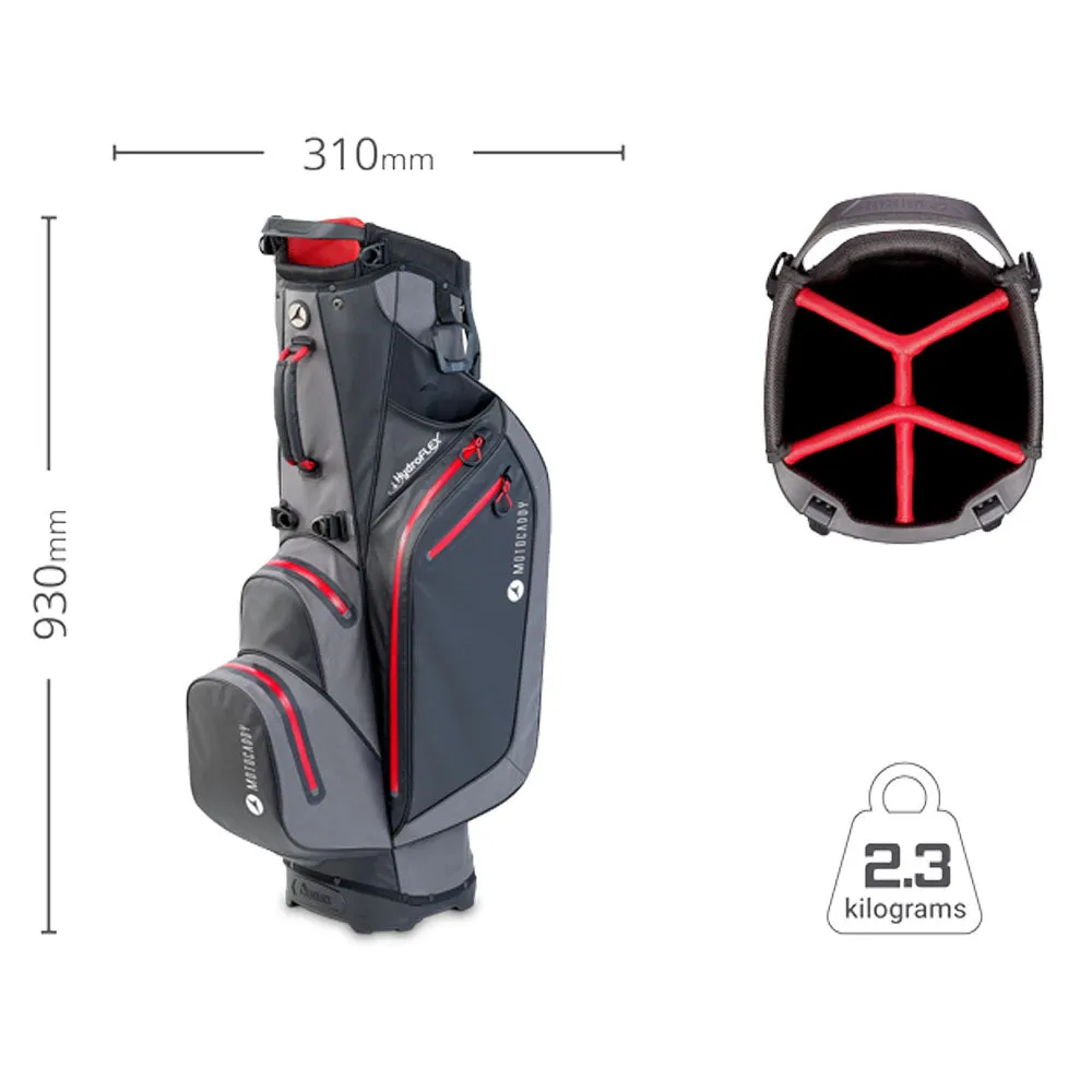 Motocaddy Hydroflex Waterproof Stand Bag - Charcoal/Red, Golf grip tape, Best golf gifts 2024