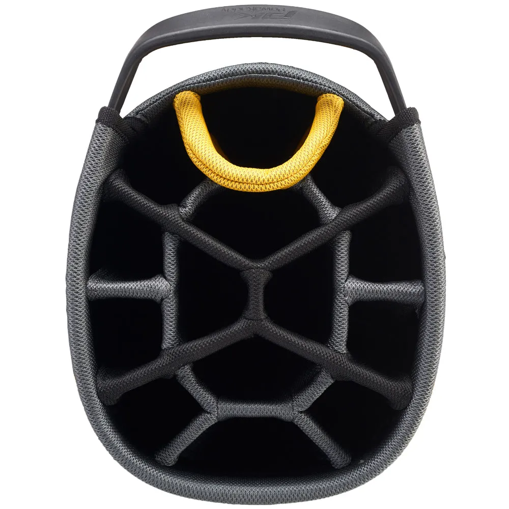 PowaKaddy EDGE Cart Bag -  Black/Yellow, Golf shoe travel bag, Steel shaft golf irons, Golf push cart