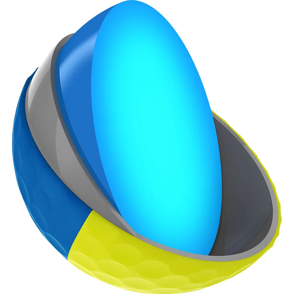 Q-STAR Tour Divide Golf Balls  - Yellow/Blue - 12 Pack, Smart golf balls