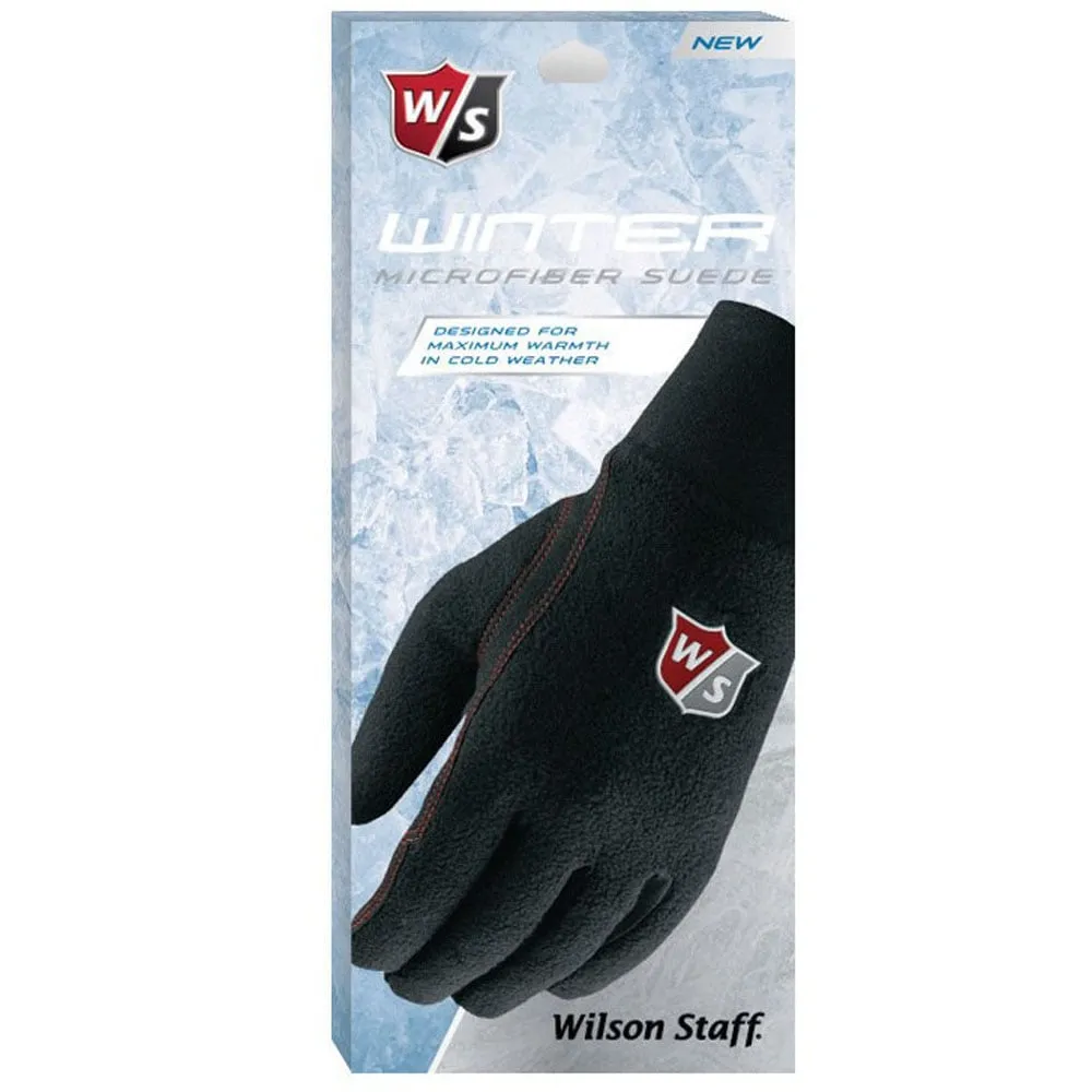 Wilson Staff Winter Microfiber Suede Golf Gloves (Pair) - Black, Golf accessories for beginners, Golf rule book 2024, Golf ball stamp kit