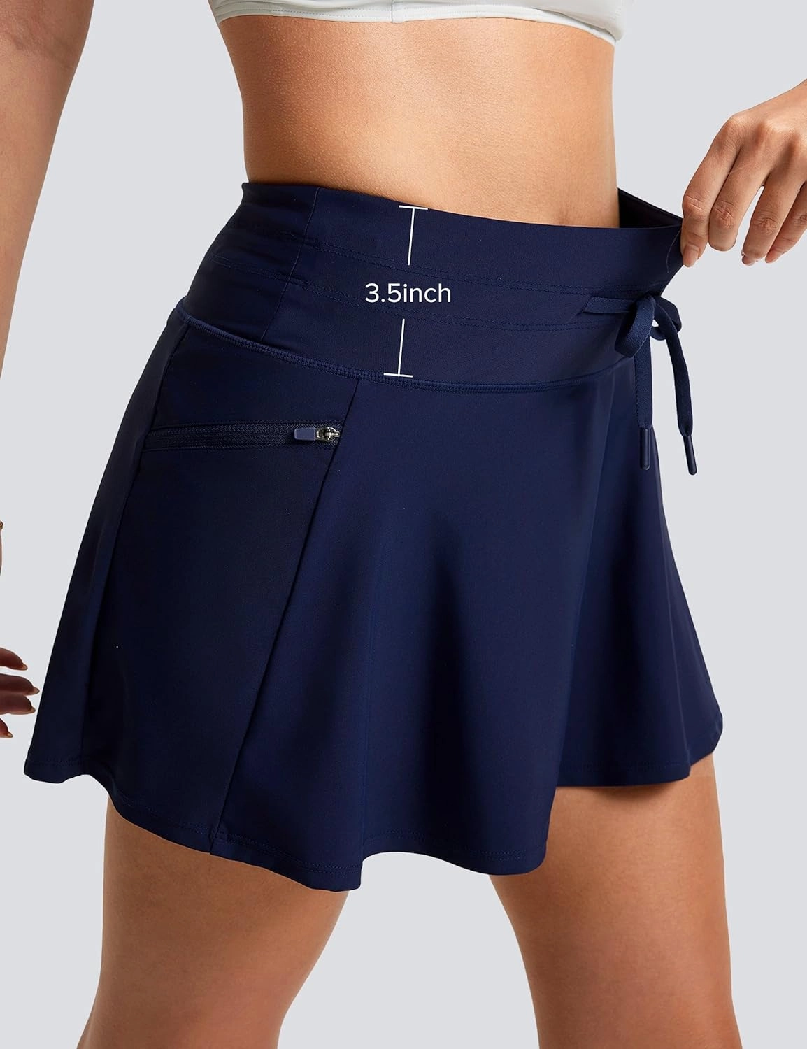 FitsT4 Sports Women's 15" Swim Skirts Skort with Shorts 4 Pockets High Waisted Bathing Suit Swimwear Swimsuit Bottoms
