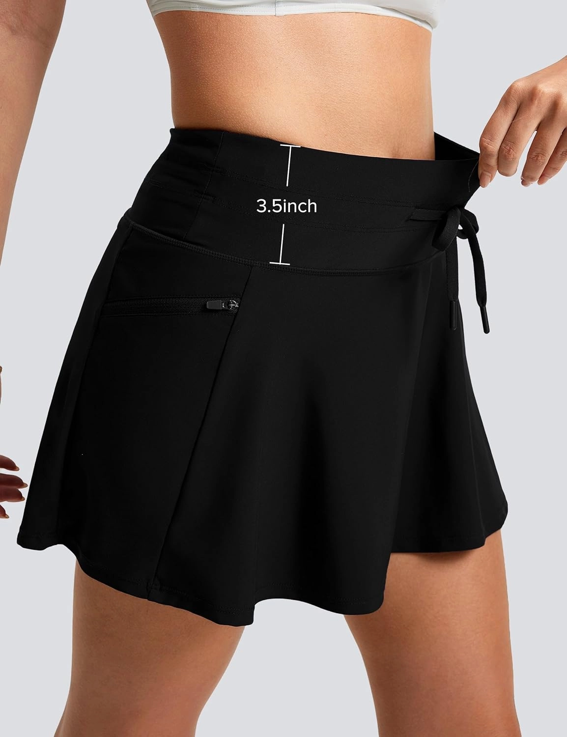 FitsT4 Sports Women's 15" Swim Skirts Skort with Shorts 4 Pockets High Waisted Bathing Suit Swimwear Swimsuit Bottoms