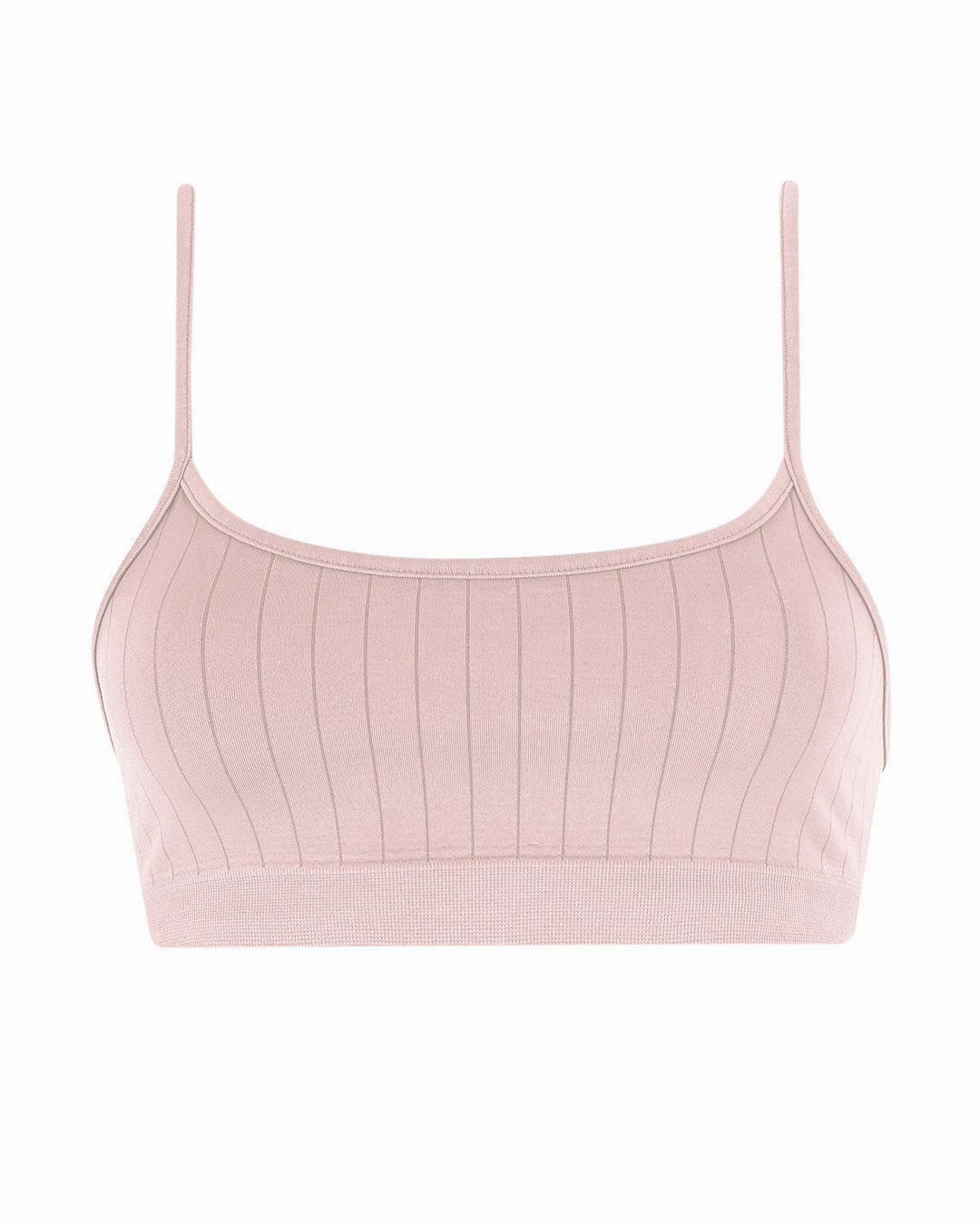 FLAT RIBBED SINCERE Bikini Bra Top | Blush