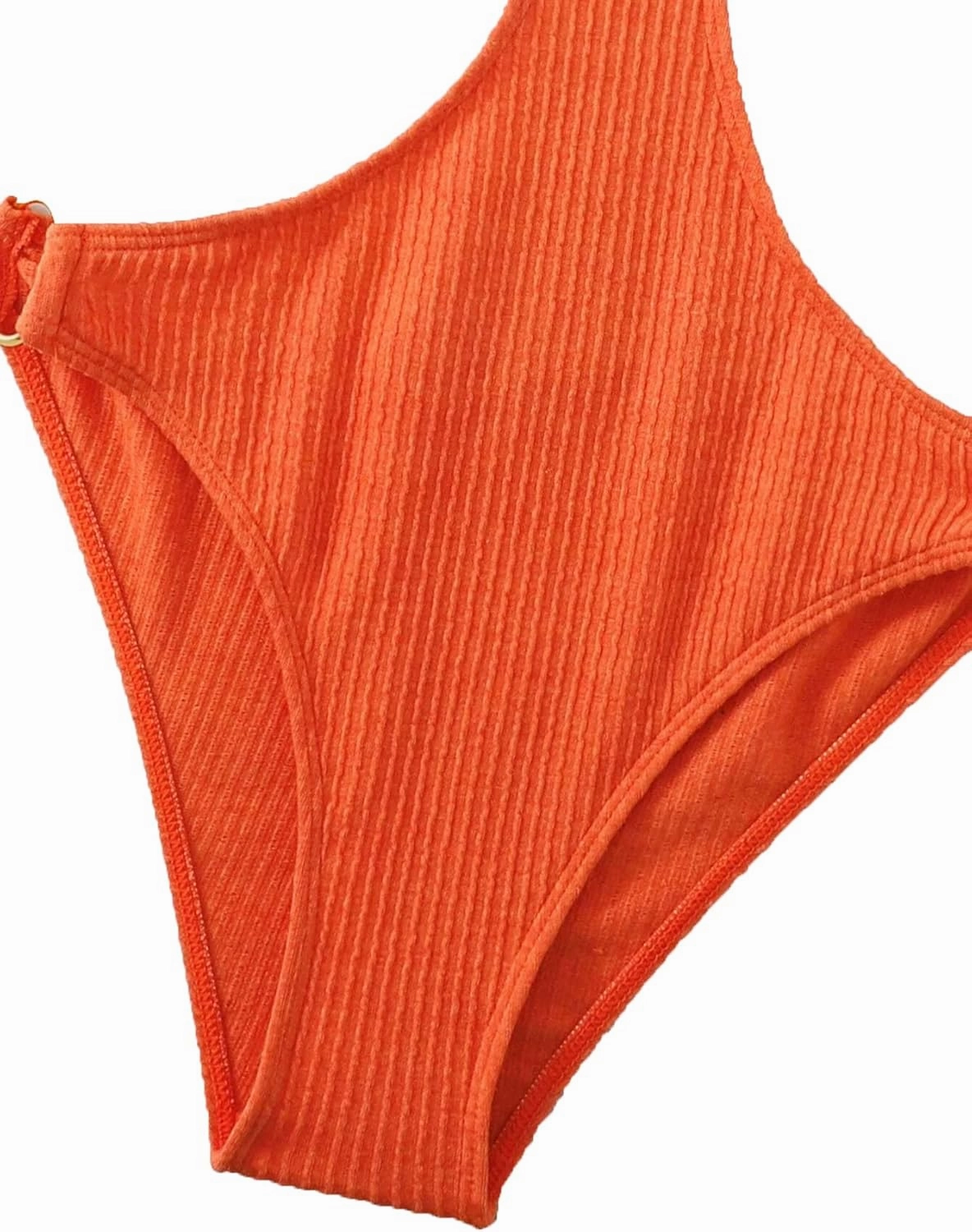 FlatterMe Ring Linked Cut-Out One Piece Swimsuit Scoop Neck Lace Up Back Monokini Bathing Suit