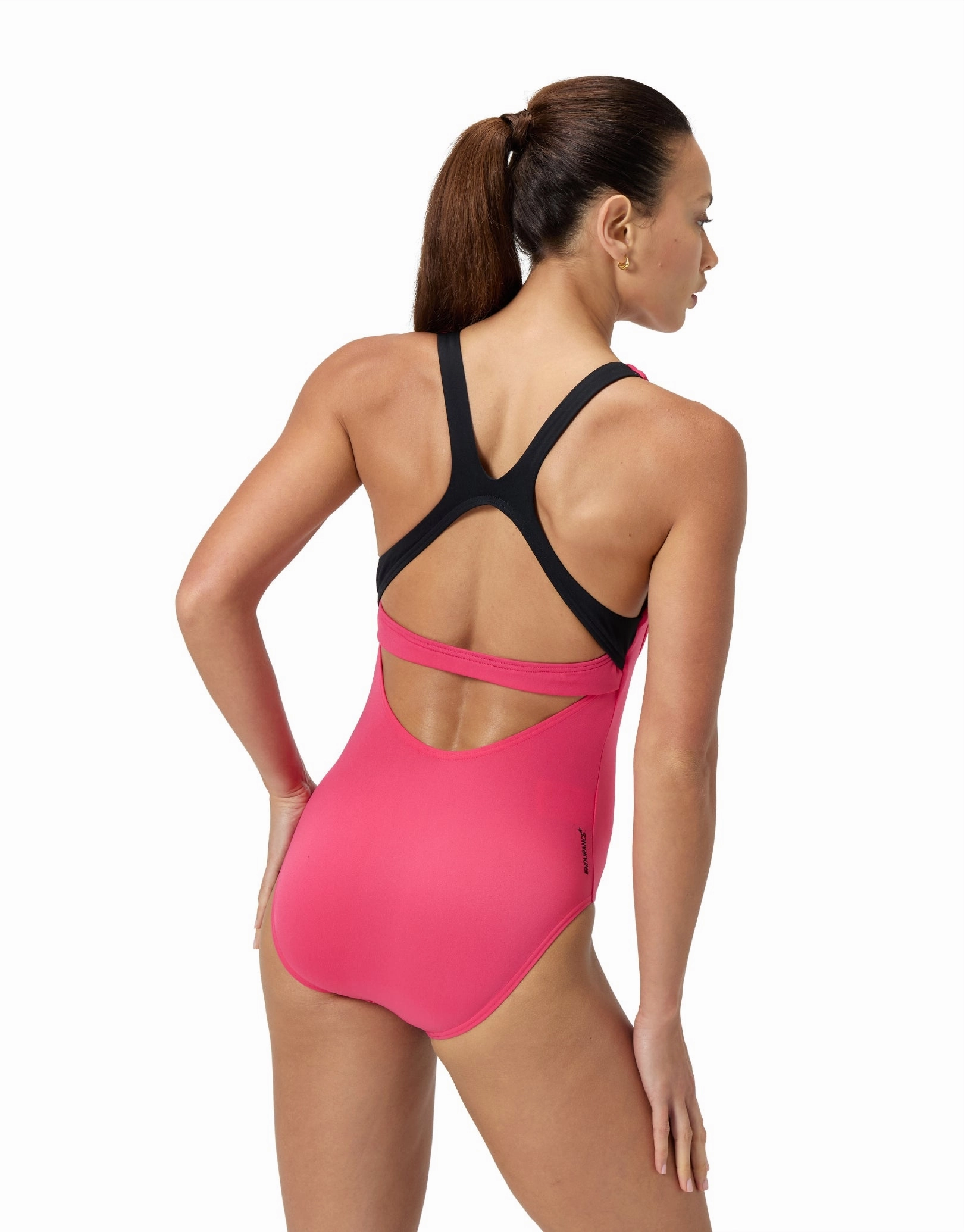 Flex Band Swimsuit with Swim Bra - Dark Pink