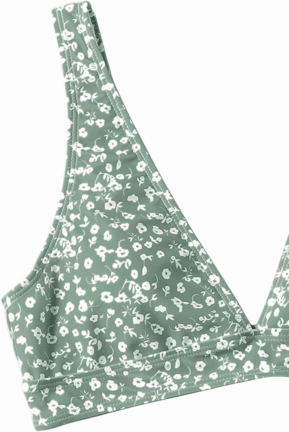 Floerns Women's High Waist Bikini Swimsuit Floral Print V Neck Bathing Suit