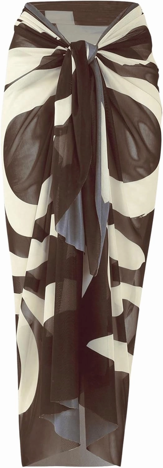 Floerns Women's Plus Size 3 Piece Bathing Suit One Shoulder Bikini Set with Cover Up