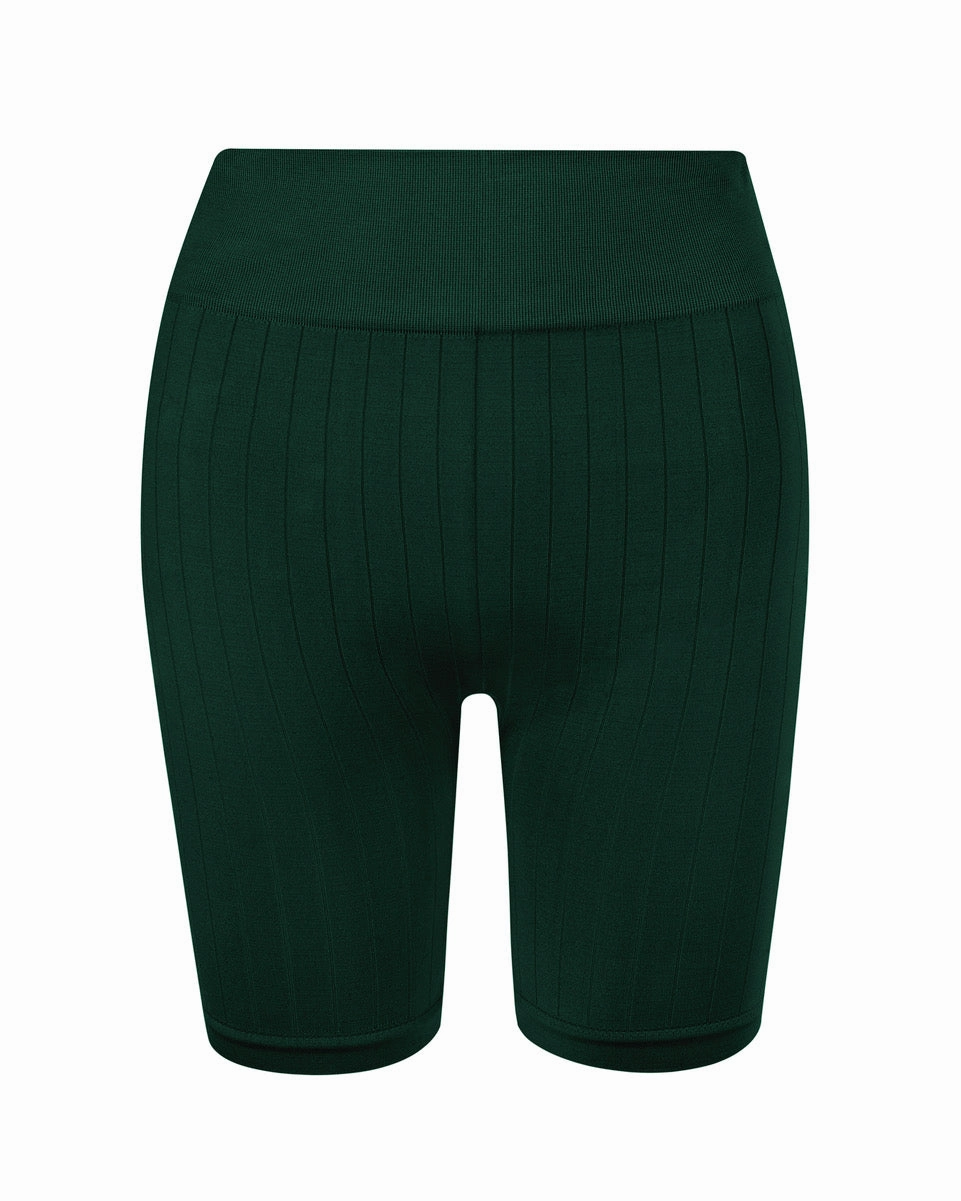 FLUID Flat Ribbed Shorts | Dark Green