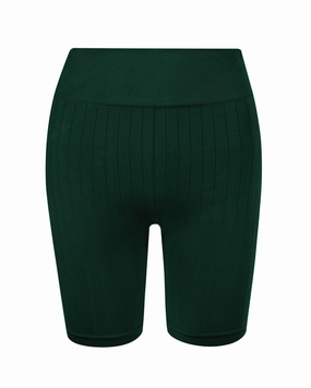 FLUID Flat Ribbed Shorts | Dark Green