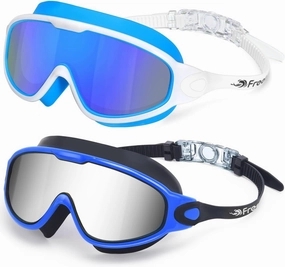 Freela 2 Pack Swim Goggles for Adult Men Women,180??Wide Vision Anti-fog UV Protection No Leak Clear Swimming Goggles
