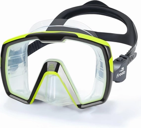 Freela Adult Swim Goggles Mask for Adult with Nose Cover, Tempered Glass Anti Fog Waterproof 180?? Clear Wide View men women