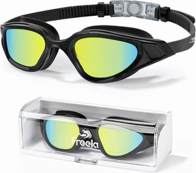 Freela Polarized Unisex Adult Swimming Goggles, UV400 Protection Anti Fog 180?? Wide Clear View for Men Women Youth