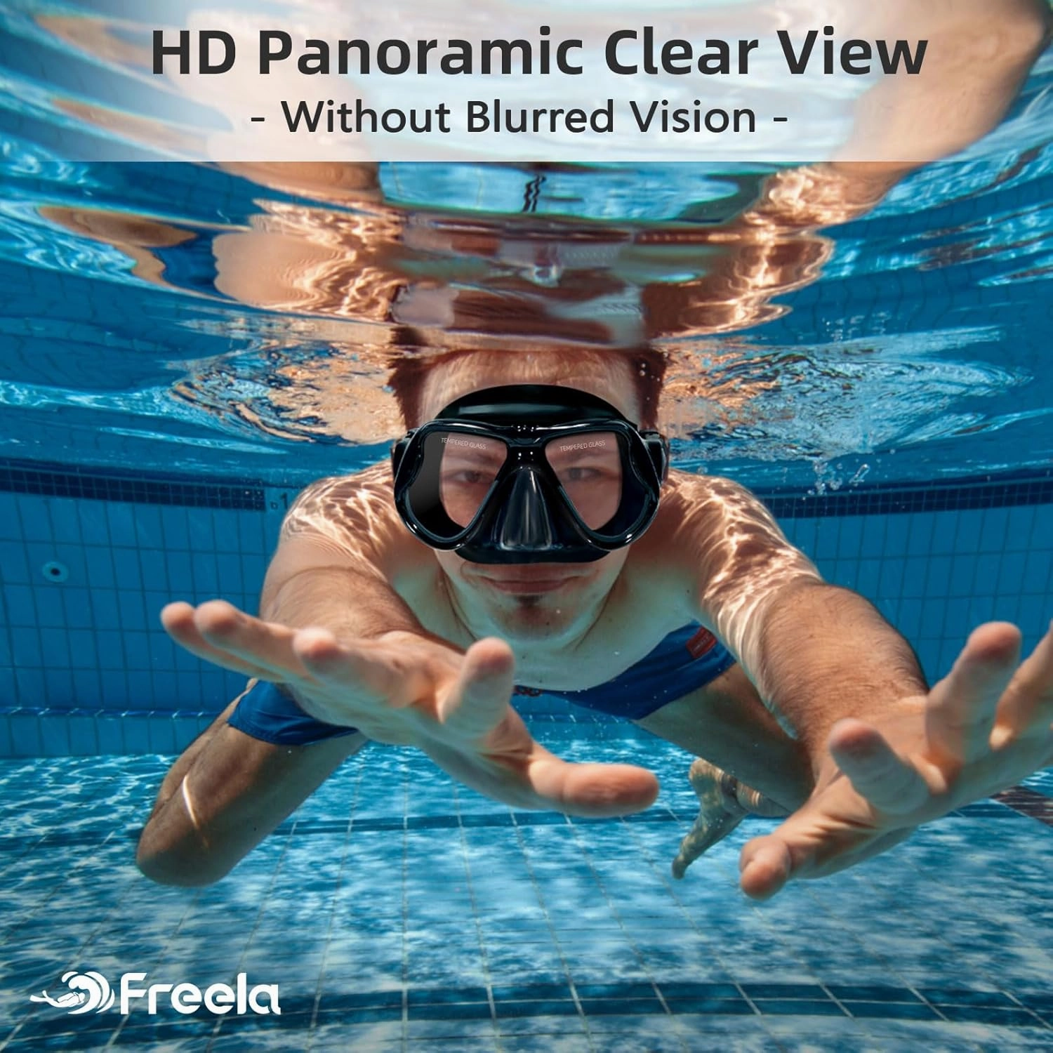 Freela Swim Goggles with Nose Cover Adult Swimming Goggles 180??Clear View Snorkeling Diving Mask for Pool Beach