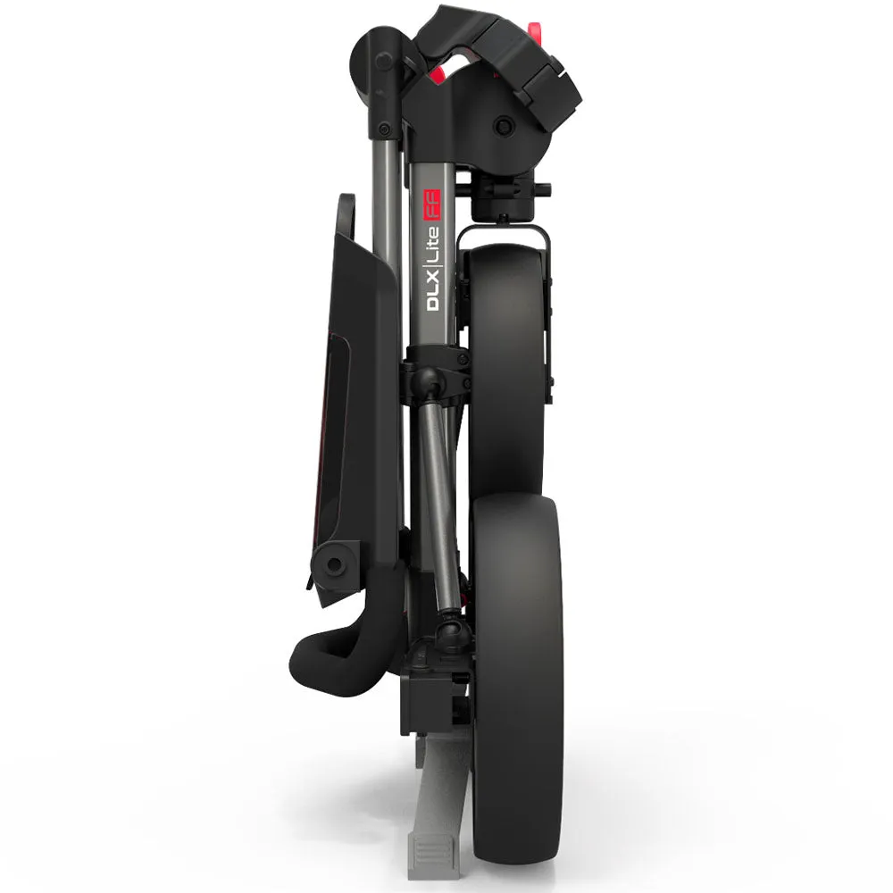 PowaKaddy DLX-Lite FF 3-Wheel Push Trolley - Gunmetal/Red Trim, Low spin golf driver, Golf club fitting near me