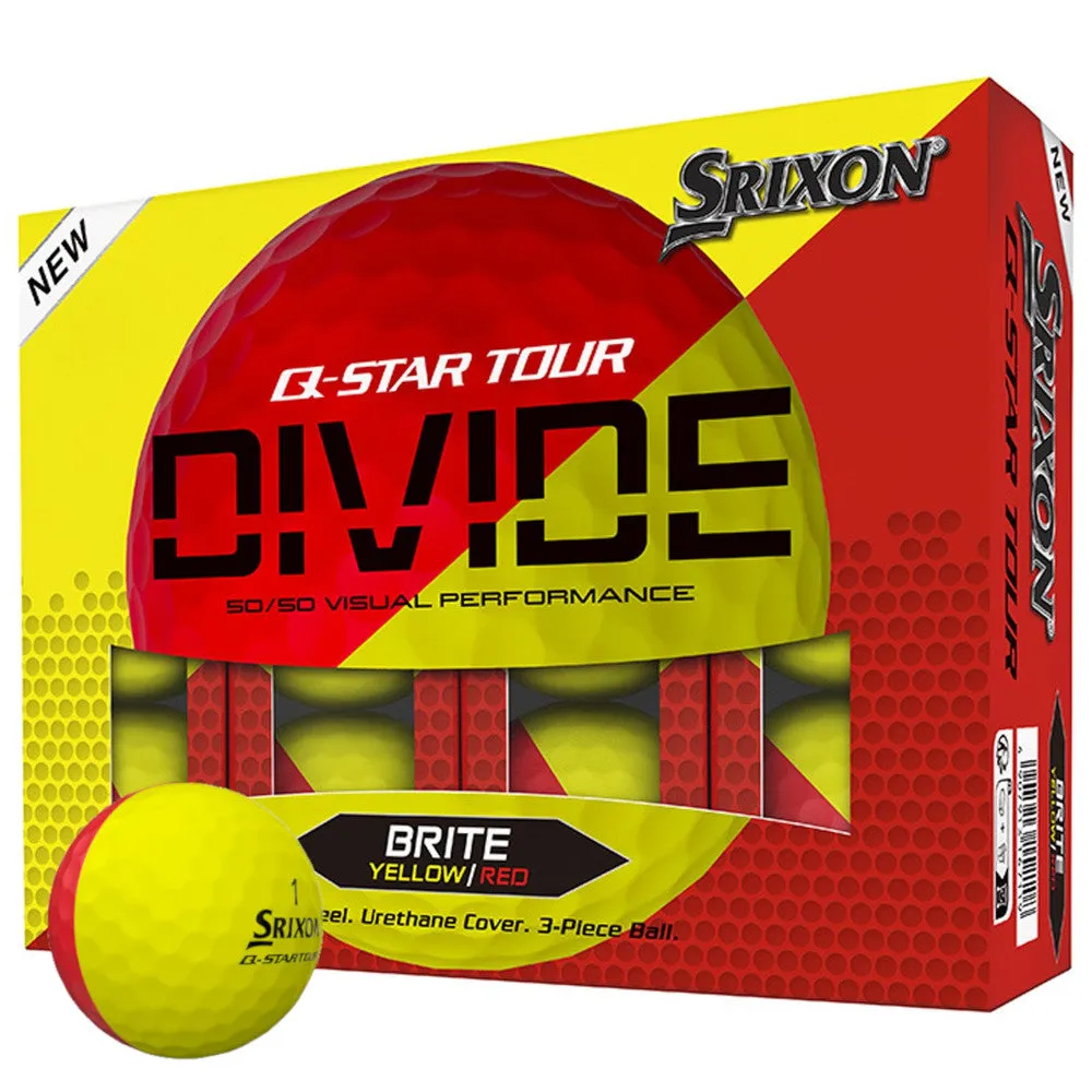 Fresh Drop Q-STAR Tour Divide Golf Balls - Yellow/Red - 12 Pack Pick of the Season, Golf club grips, Golf belt with ball marker