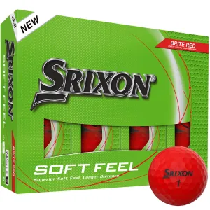Fresh Drop Srixon Soft Feel Golf Balls - Brite Red - 12 Pack Back in Stock, Golf ball beer cooler, Sustainable golf clothing
