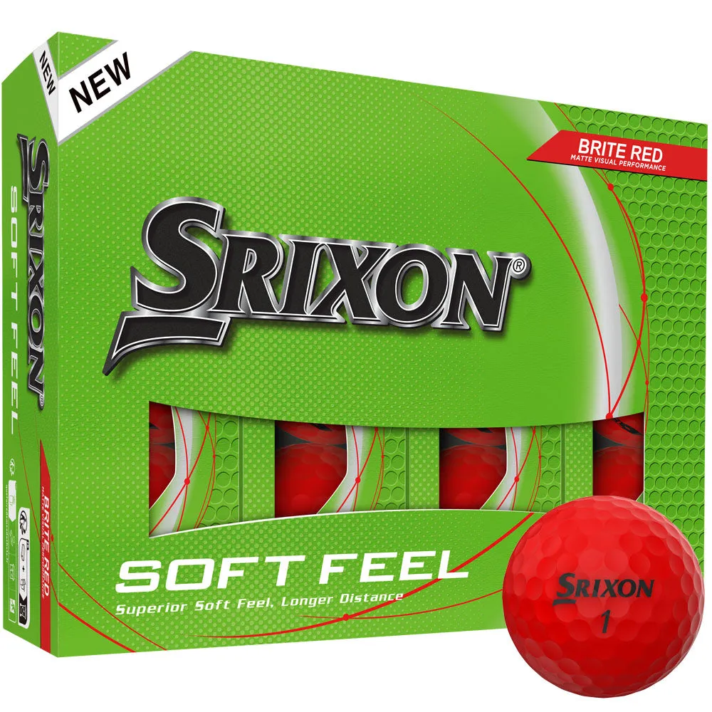 Fresh Drop Srixon Soft Feel Golf Balls - Brite Red - 12 Pack Back in Stock, Golf ball beer cooler, Sustainable golf clothing